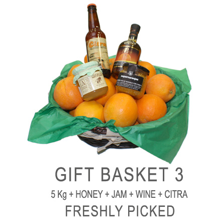 Buy Gift Basket 5kg + honey + jam + Wine + Citra. Freshly picked from the tree.
