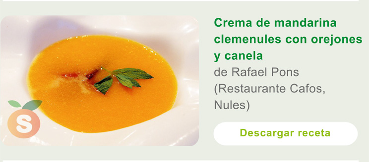 Descargar Receta - Crema de Mandarina Clemenules con Orejones y Canela